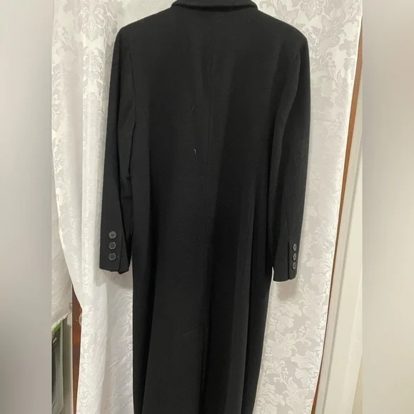 Albert Nipon women’s long coat 80% wool 20% cashmere size 12 Pettit - Picture 2 of 3
